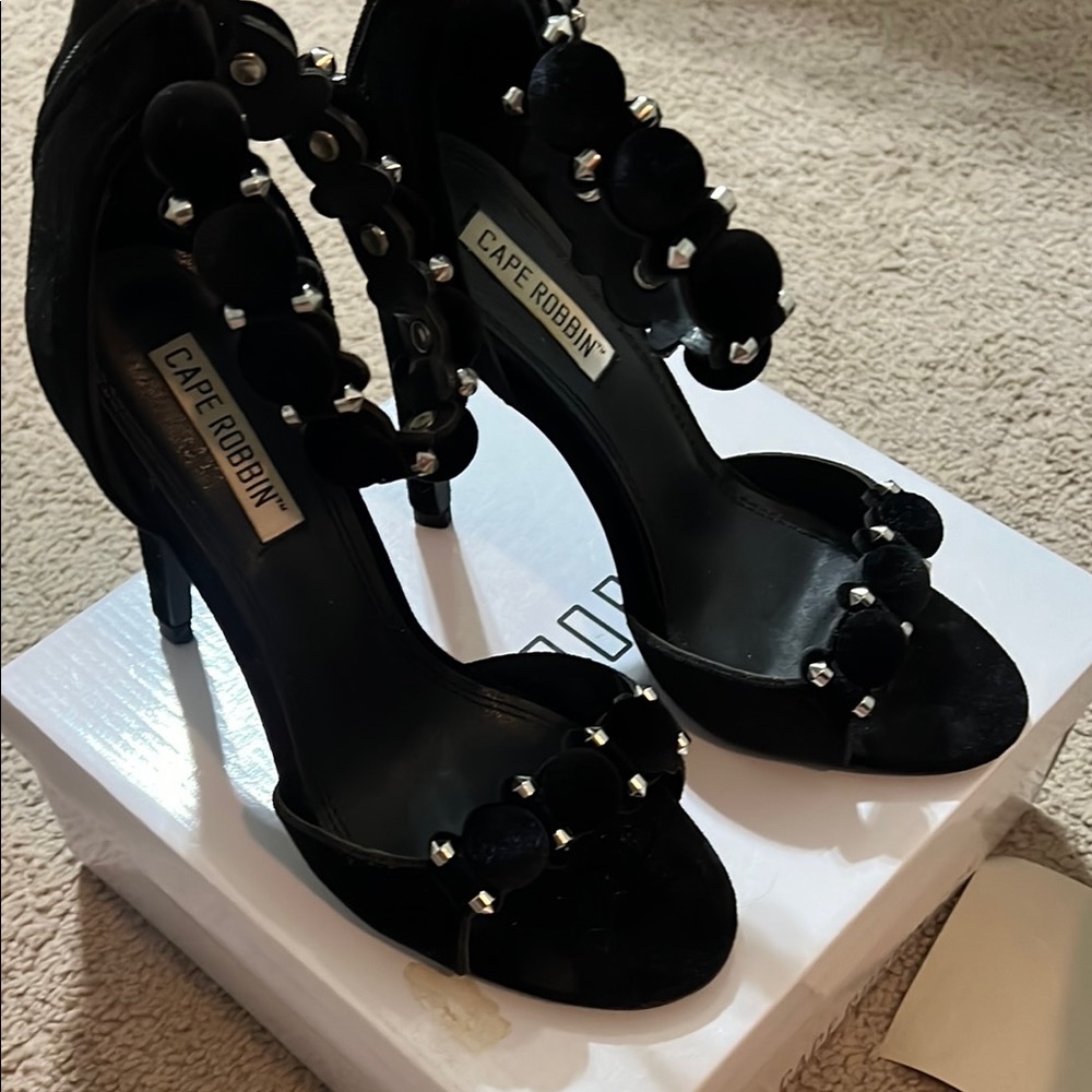 Cape Robbin Black Strappy Stiletto Heels